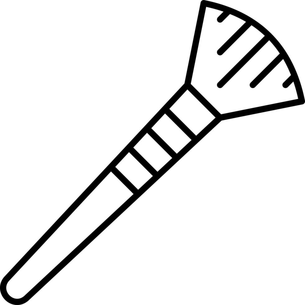 Makeup Brush Icon In Black Outline. vector