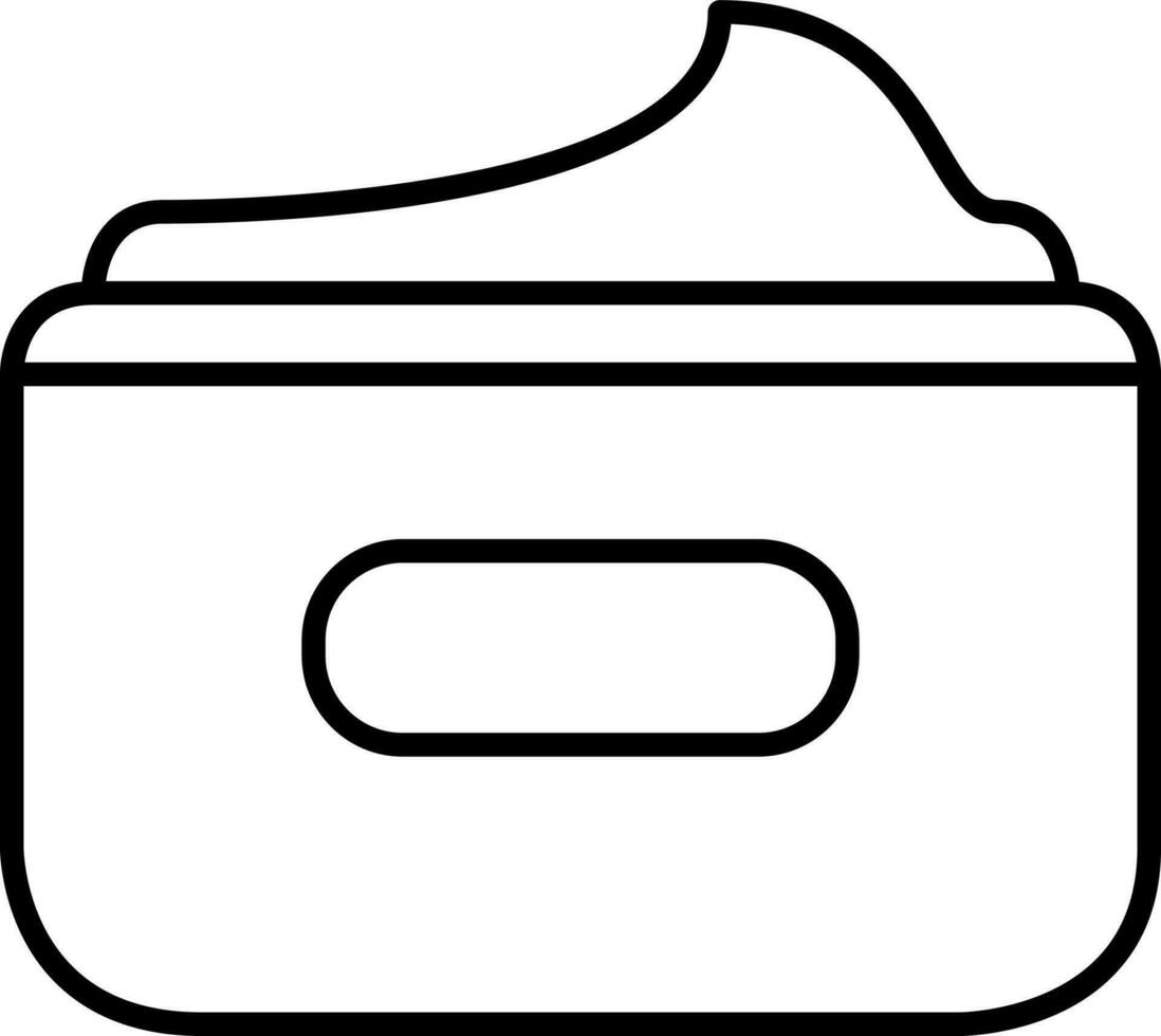 Cream Jar Icon In Line Art. vector