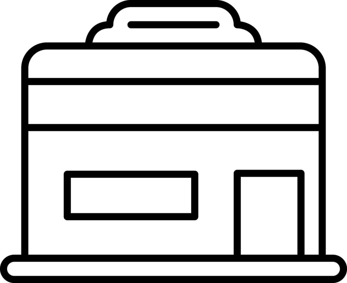 Cosmetic Or Salon Shop Icon In Black Line Art. vector