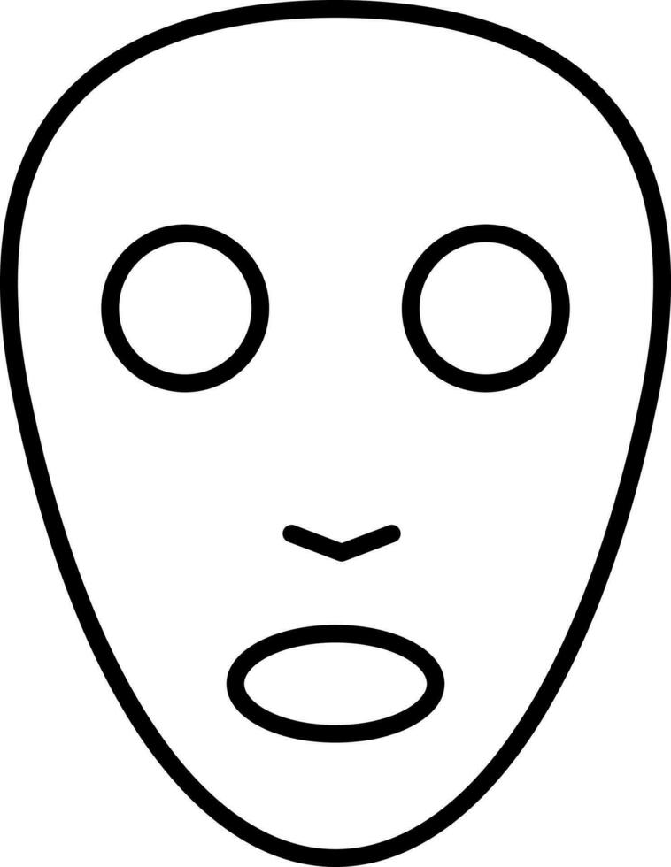 Facial Or Sheet Mask Icon In Black Line Art. vector