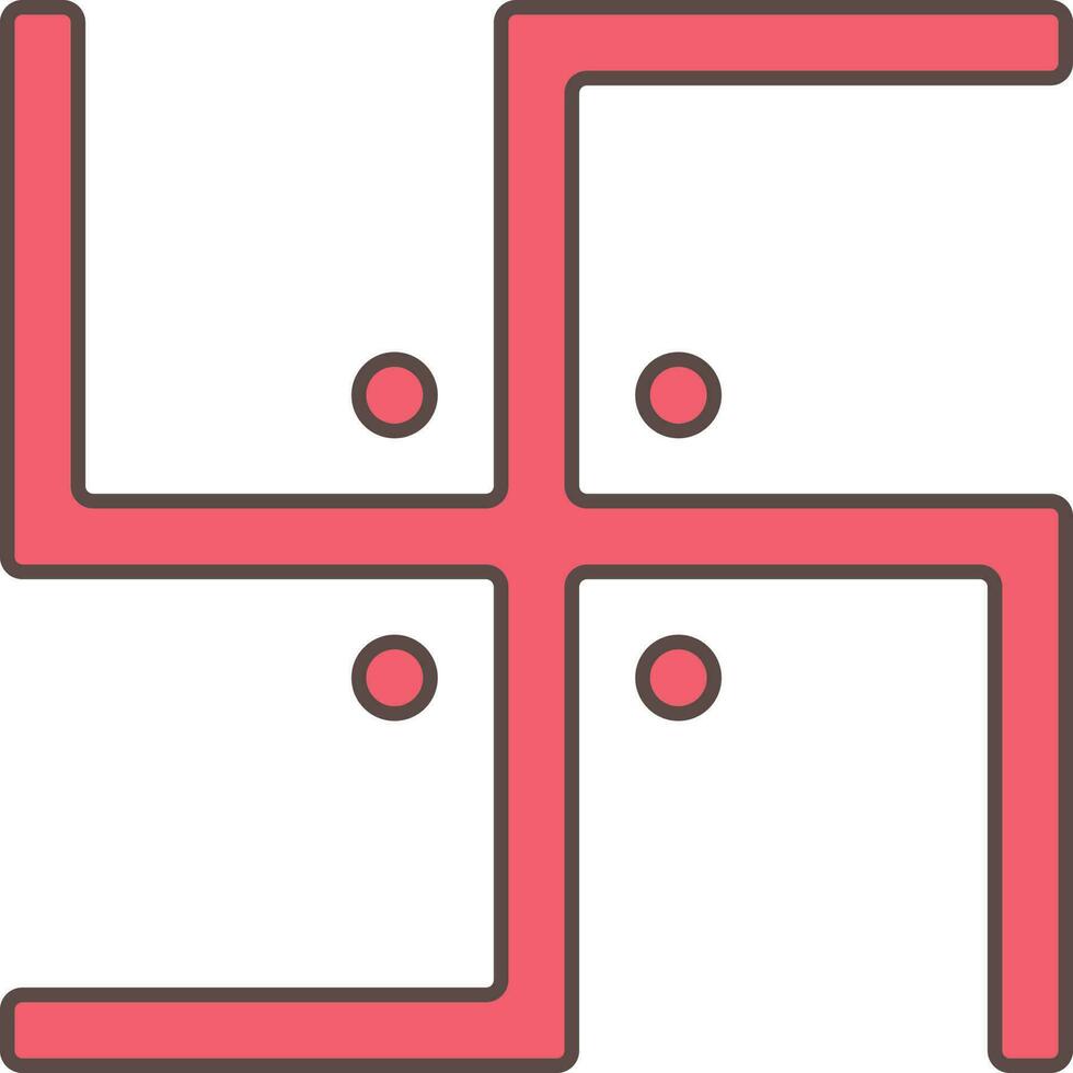 Red Swastika Symbol Or Icon On White Background. vector