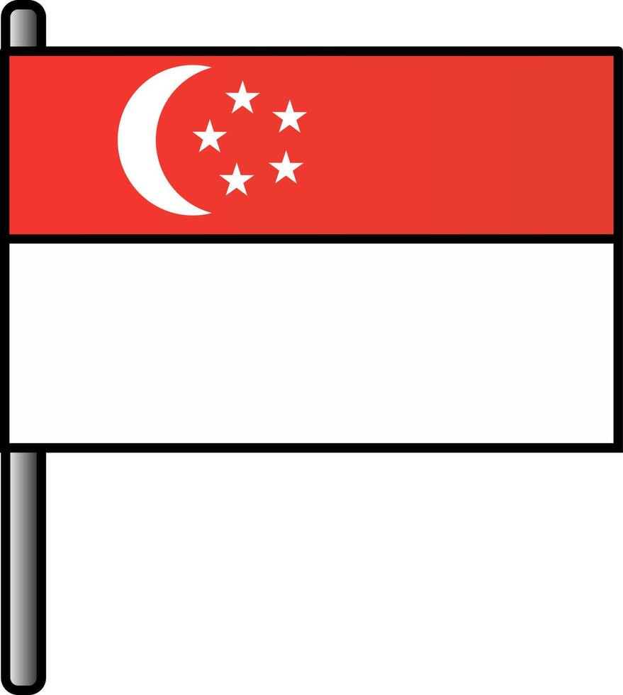 Singapur bandera icono en plano estilo. vector