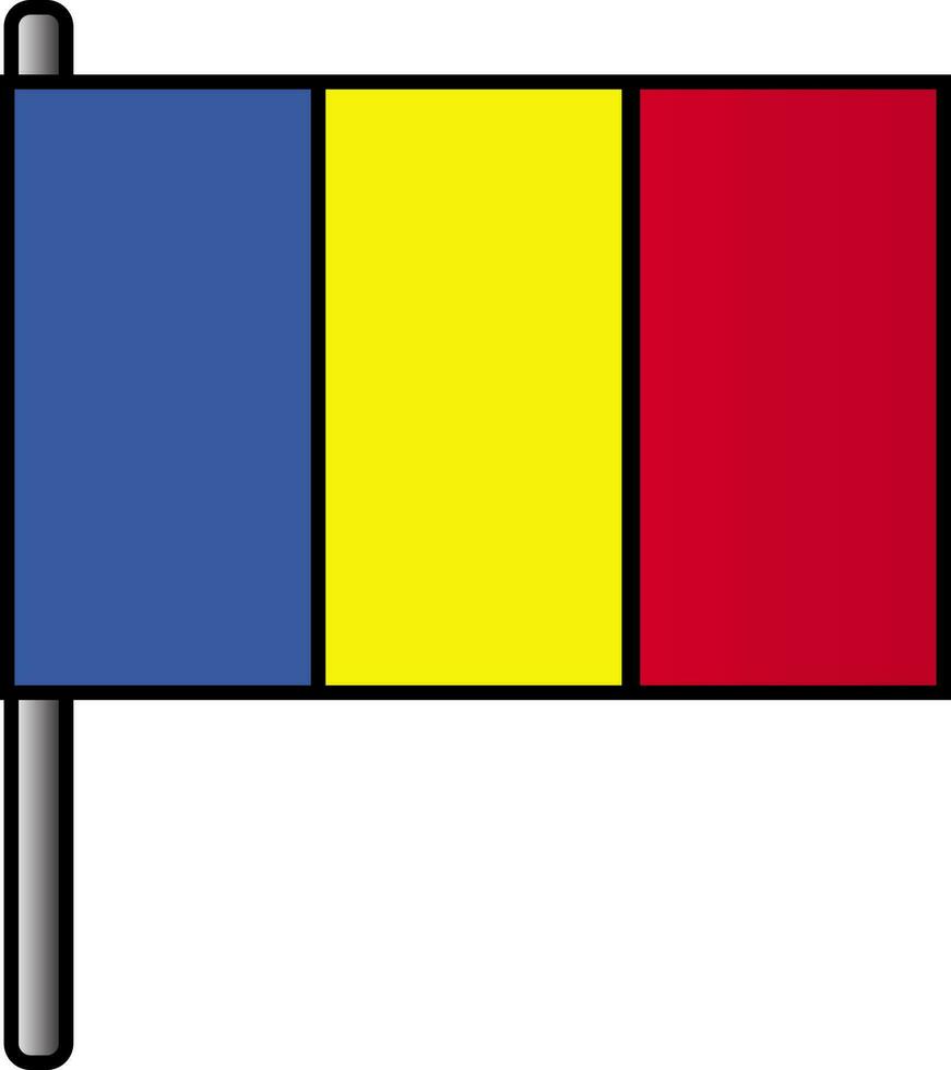 Romania Flag Icon In Flat Style. vector