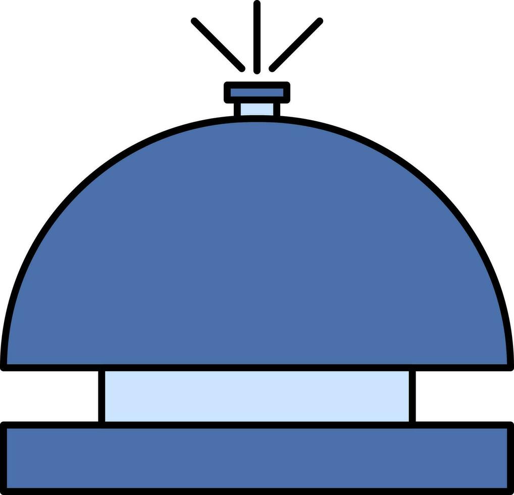 Desk Bell Icon In Blue Color. vector