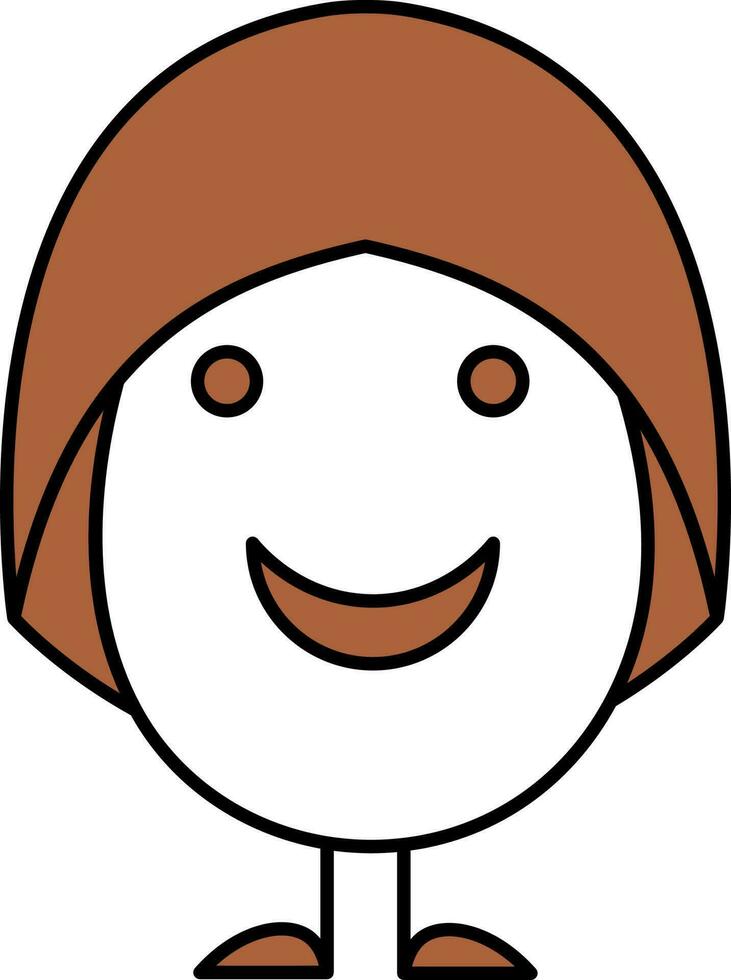 Isolated Funny Cartoon Egg Icon In Brown And White Color. vector