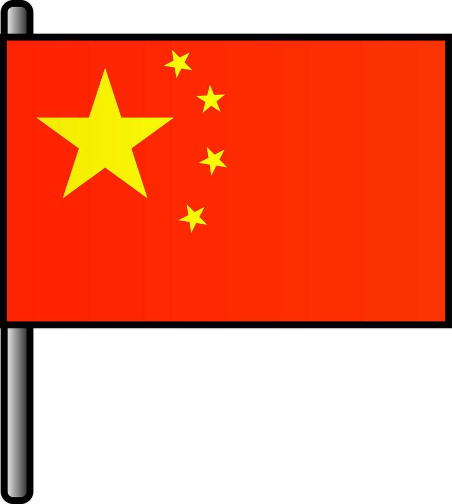 China Flag Icon In Flat Style. vector