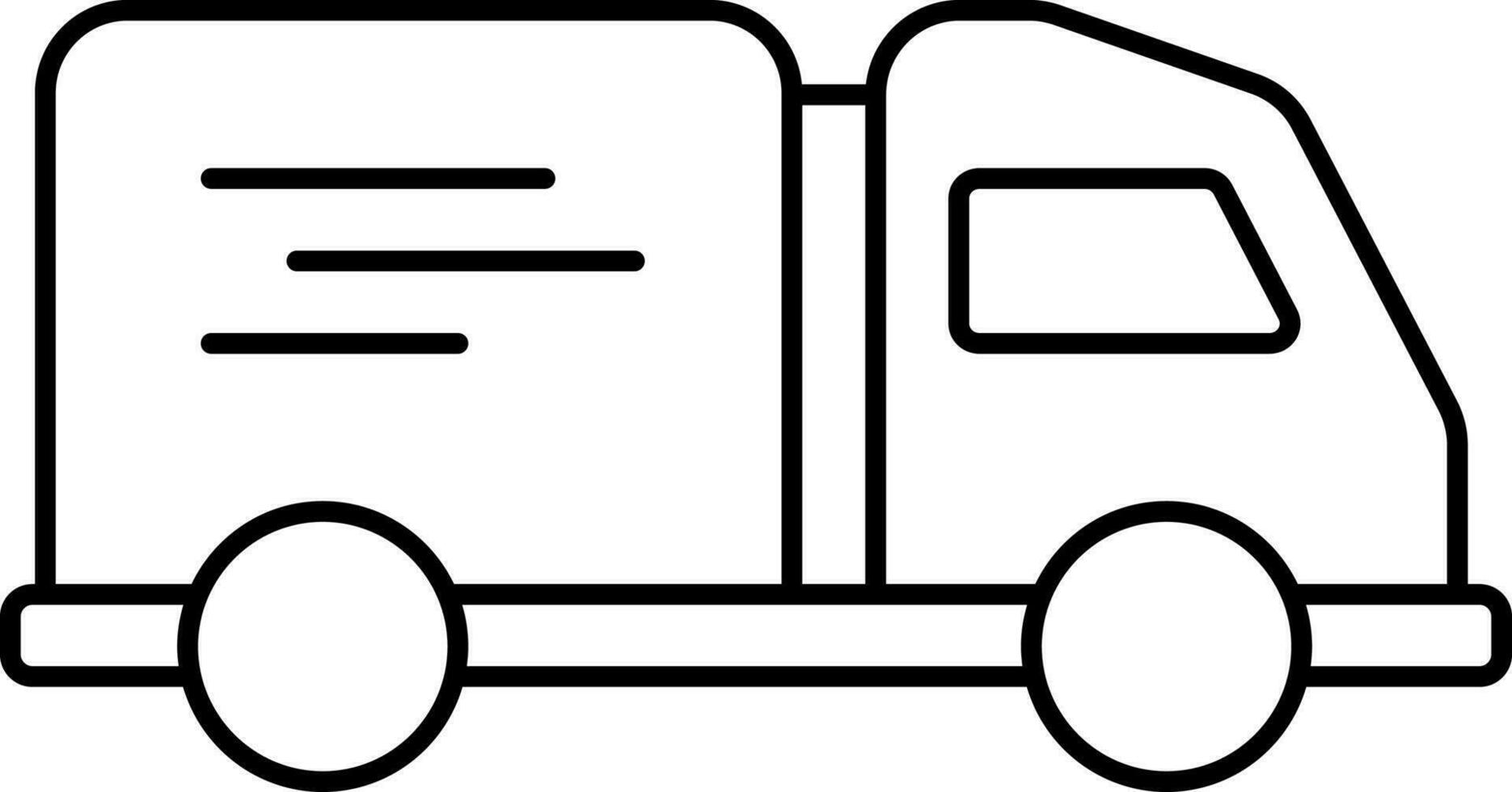 Black Outline Truck Icon In Flat Style. vector