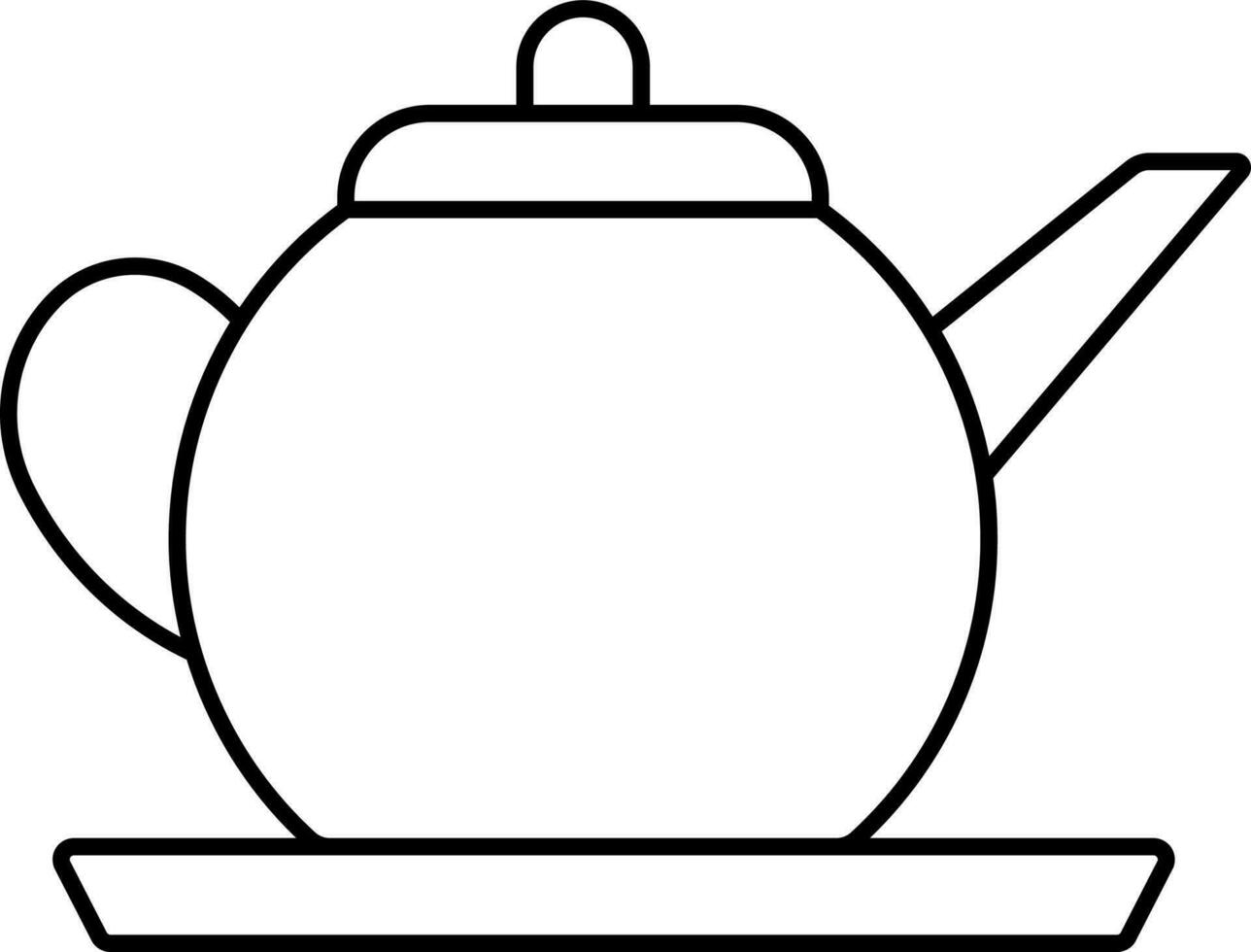 té tetera icono en negro describir. vector