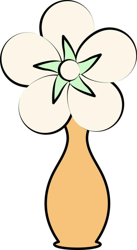 Vase Or Flower Pot Icon In Orange And Green Color. vector