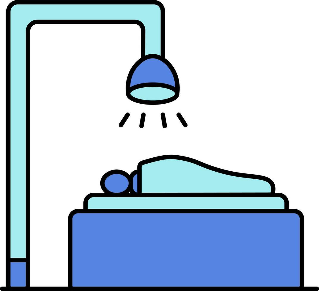 operando habitación icono en azul color. vector