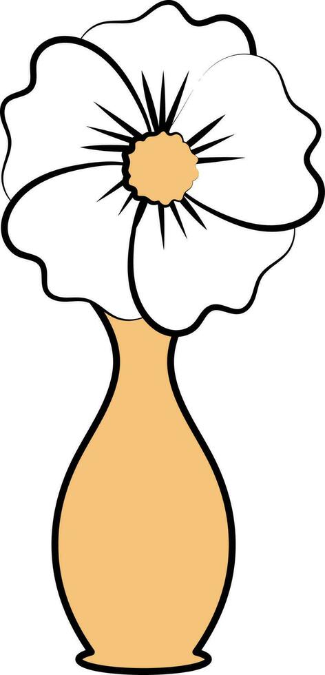 Flower Pot Or Vase Icon In Orange And White Color. vector