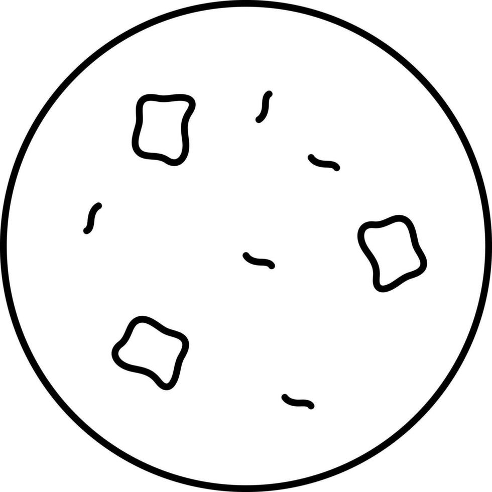 Cookie Icon In Black Line Art. vector