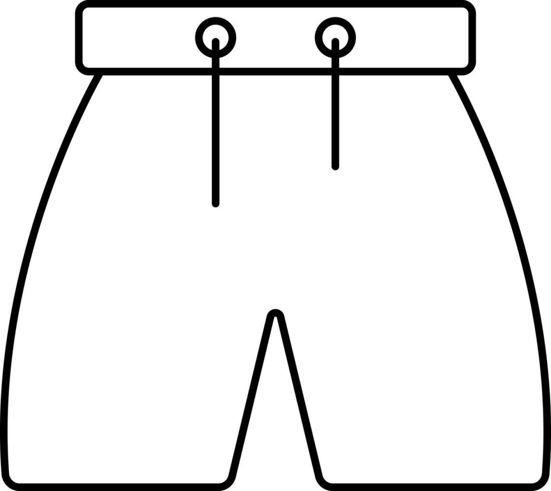 Short Pants Icon In Black Outline. vector