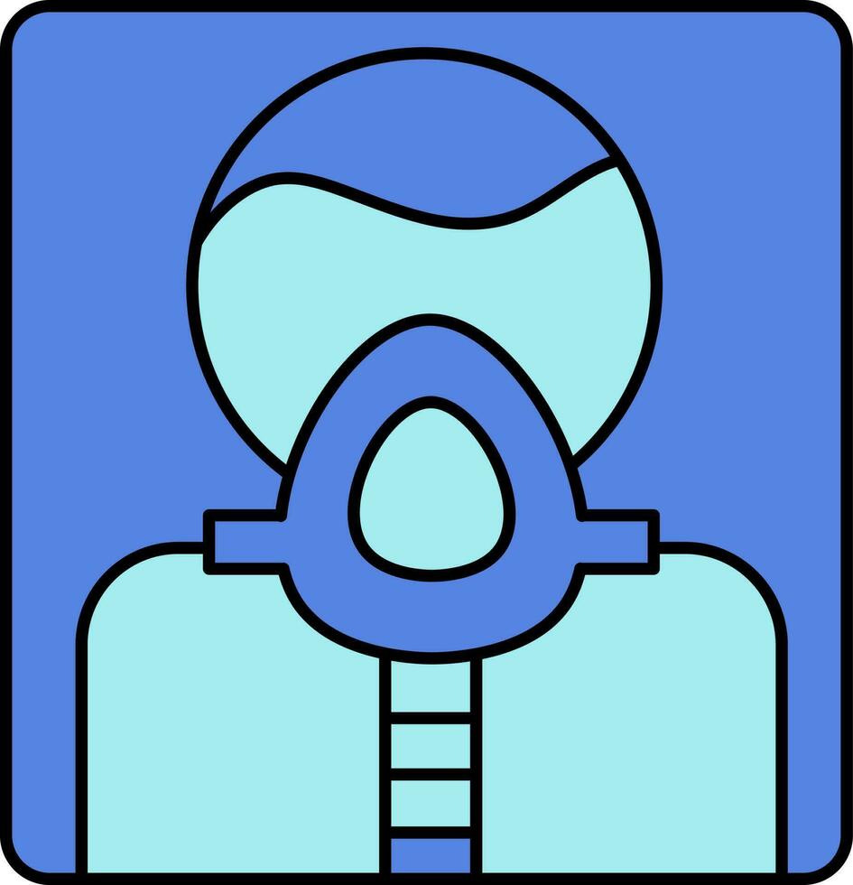 Nebulizer Oxygen Mask For Asthmatic Icon In Blue Color. vector