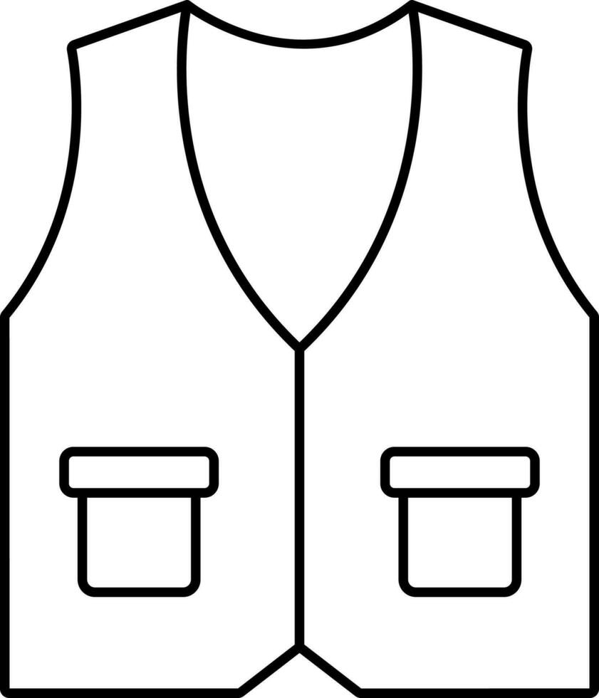 Safety Vest Icon In Black Line Art. 24219316 Vector Art at Vecteezy