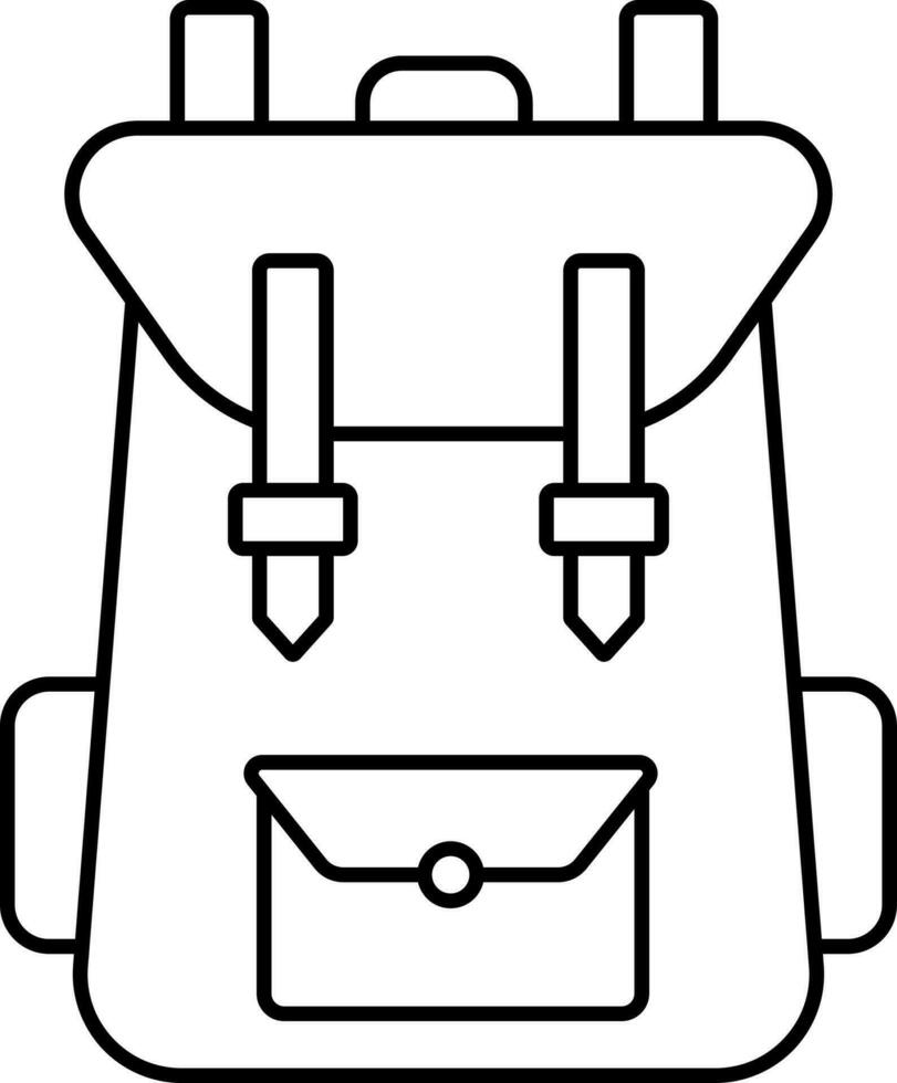 Backpack Icon Black Line Art. vector