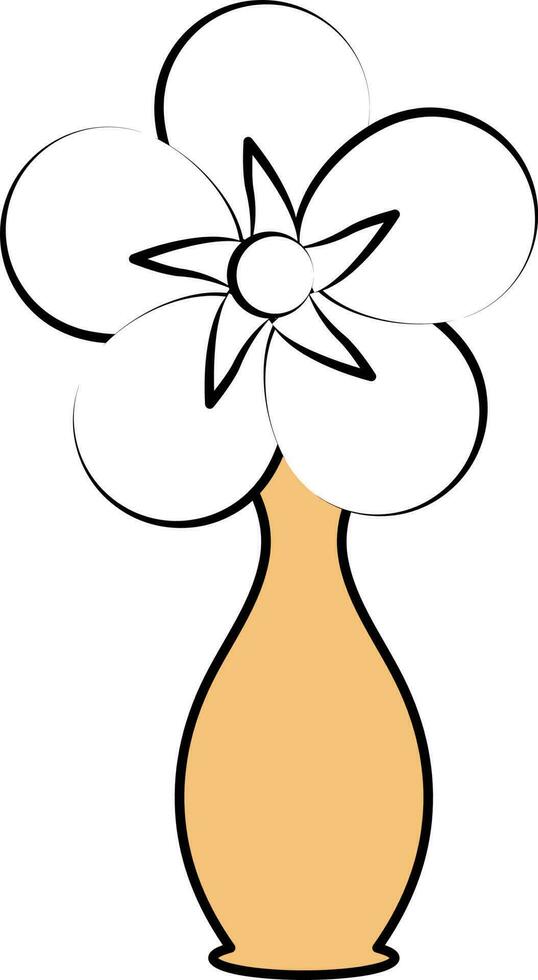 Vase Or Flower Pot Icon In Orange And White Color. vector