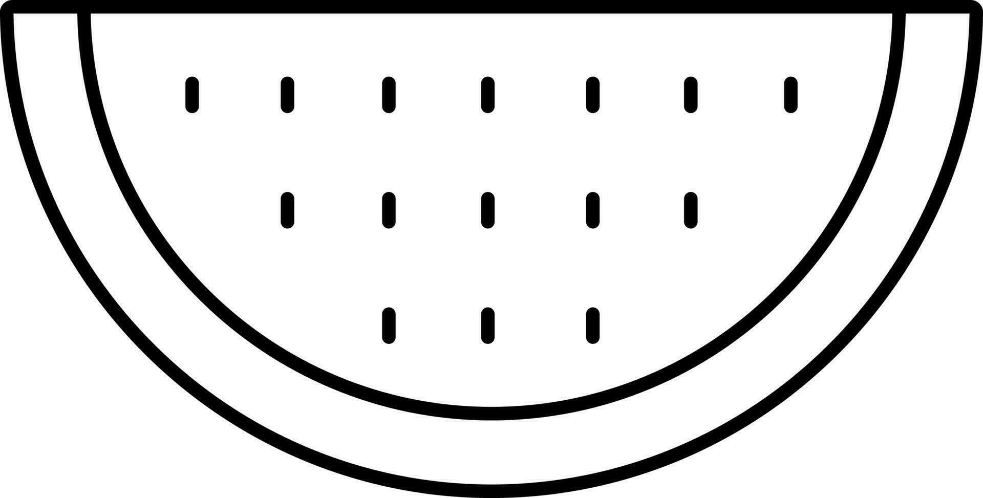 Watermelon Icon In Black Outline. vector