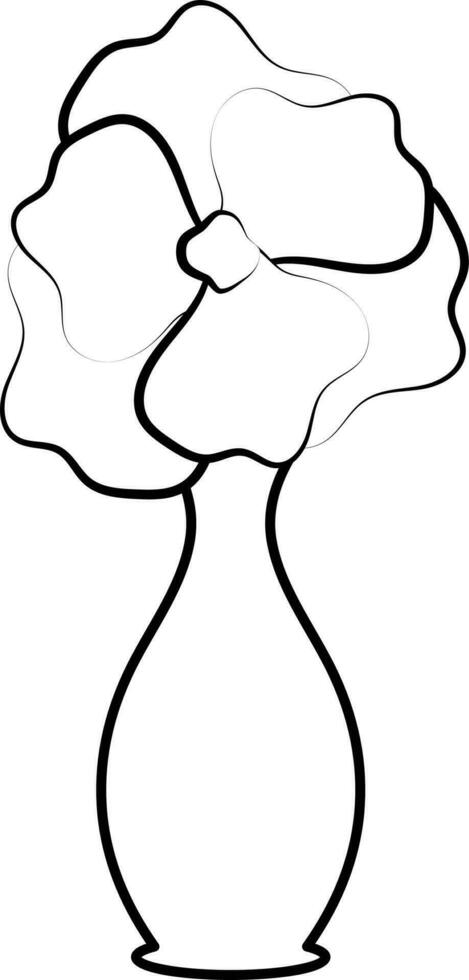 Linear Style Flower Pot Or Vase Pot Icon. vector