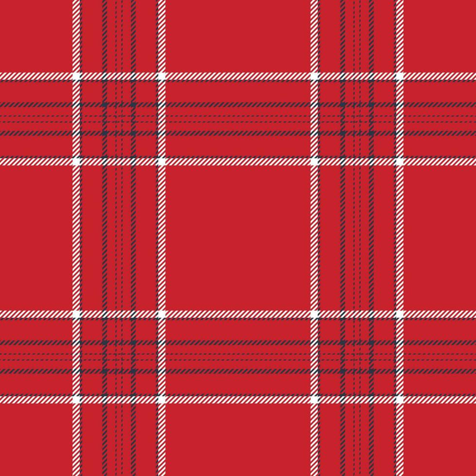 Plaid seamless pattern in red. Check fabric texture. Vector textile print.
