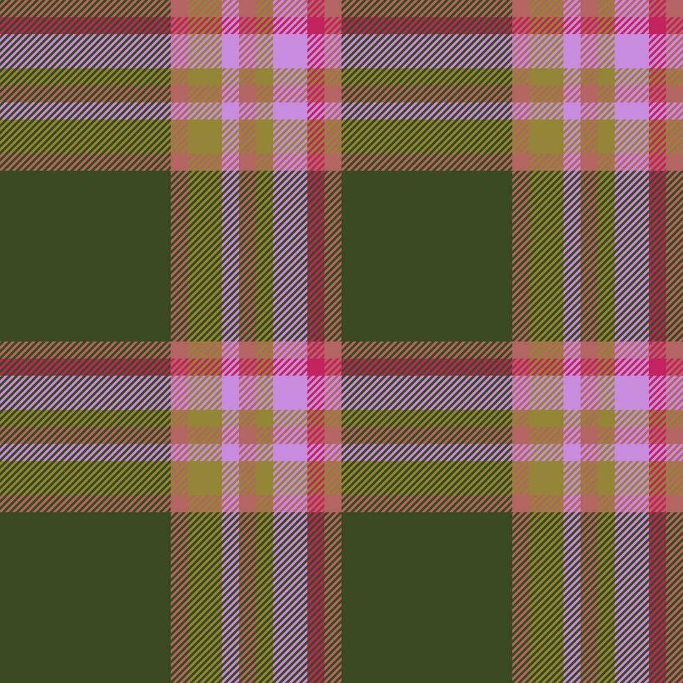 Plaid textile tartan of fabric vector pattern with a check background seamless texture.
