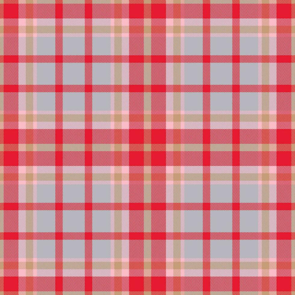 Plaid seamless pattern in red. Check fabric texture. Vector textile print.