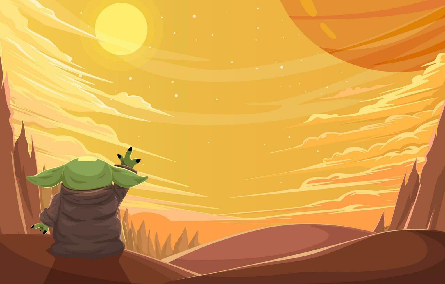 Adventure Of Baby Alien Background vector