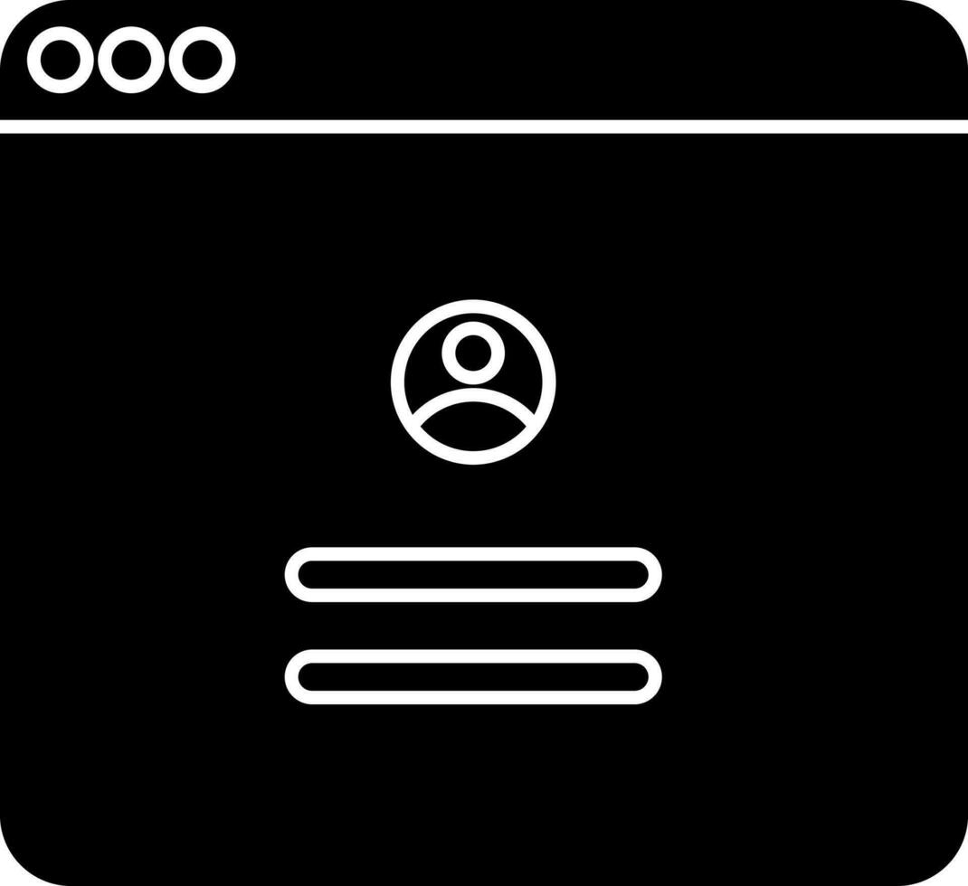 Online User Login Icon In Black And White Color. vector