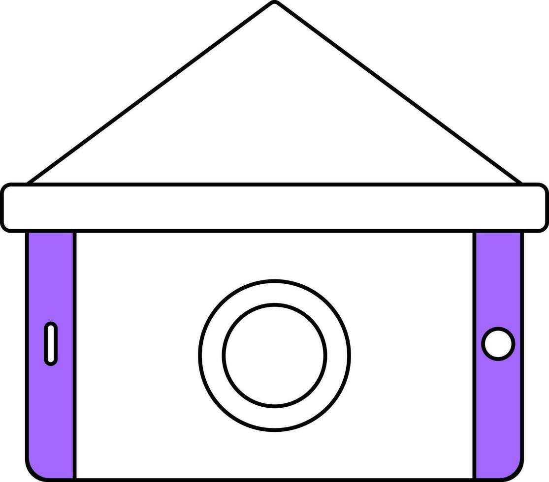 Isolated Online Banking Icon In Purple And White Color. vector