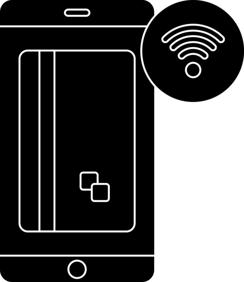 nfc teléfono inteligente icono en plano estilo. vector