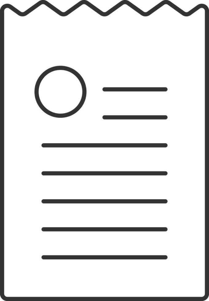 factura o cuenta icono en negro línea Arte. vector