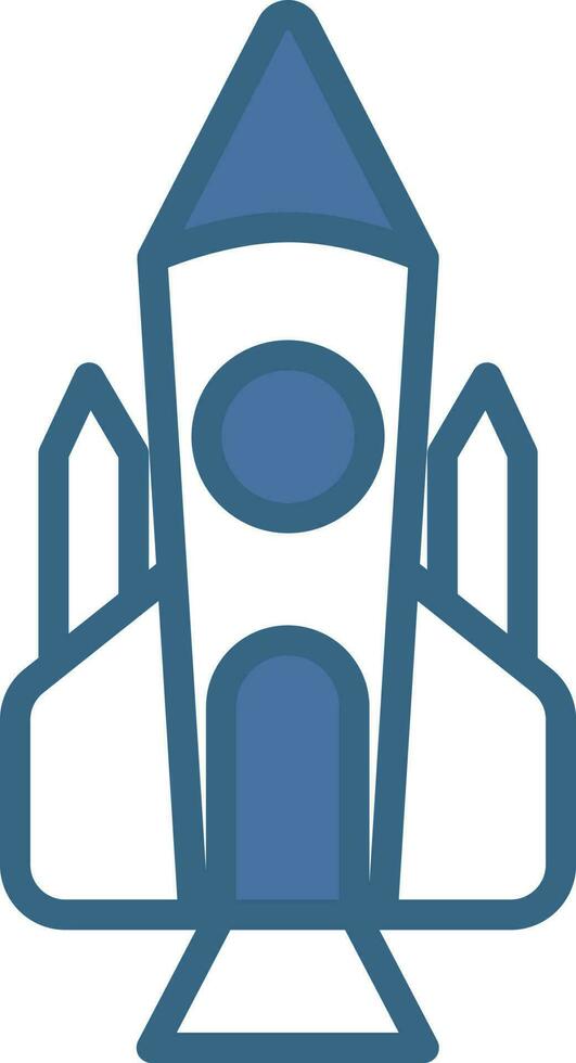 Isolated Rocket Icon In Blue And White Color. vector