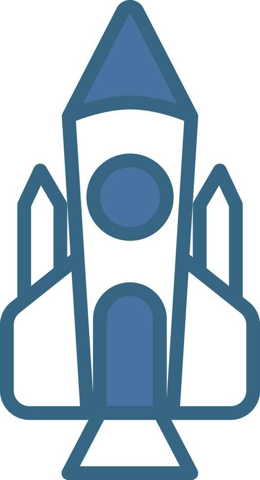 Isolated Rocket Icon In Blue And White Color. vector