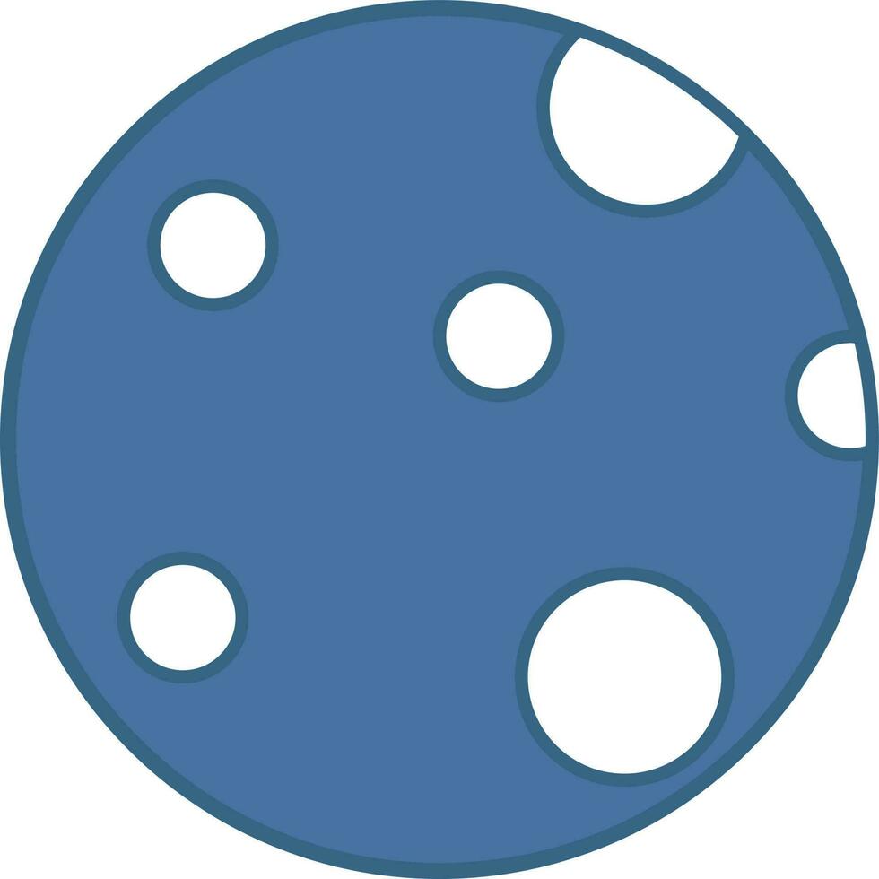 Moon Icon In Blue And White Color. vector