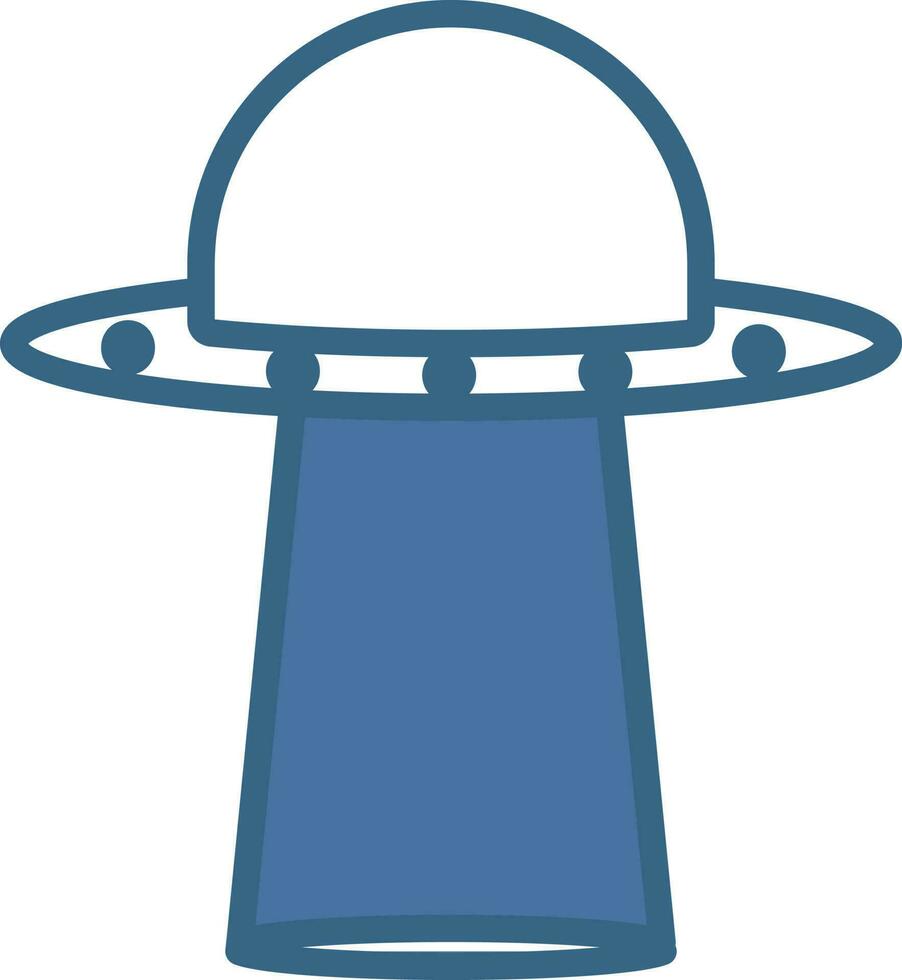 OVNI icono en azul y blanco color. vector
