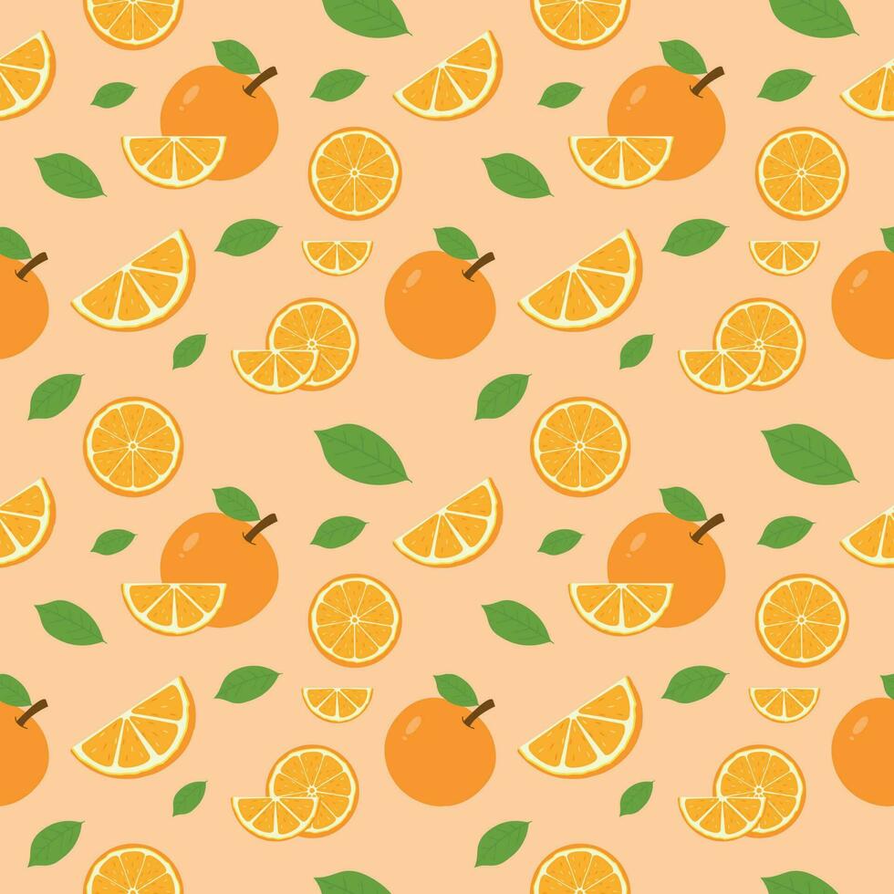 Seamless Pattern of Oranges, Background, Wrapping paper, wallpaper, packaging, textile prints vector