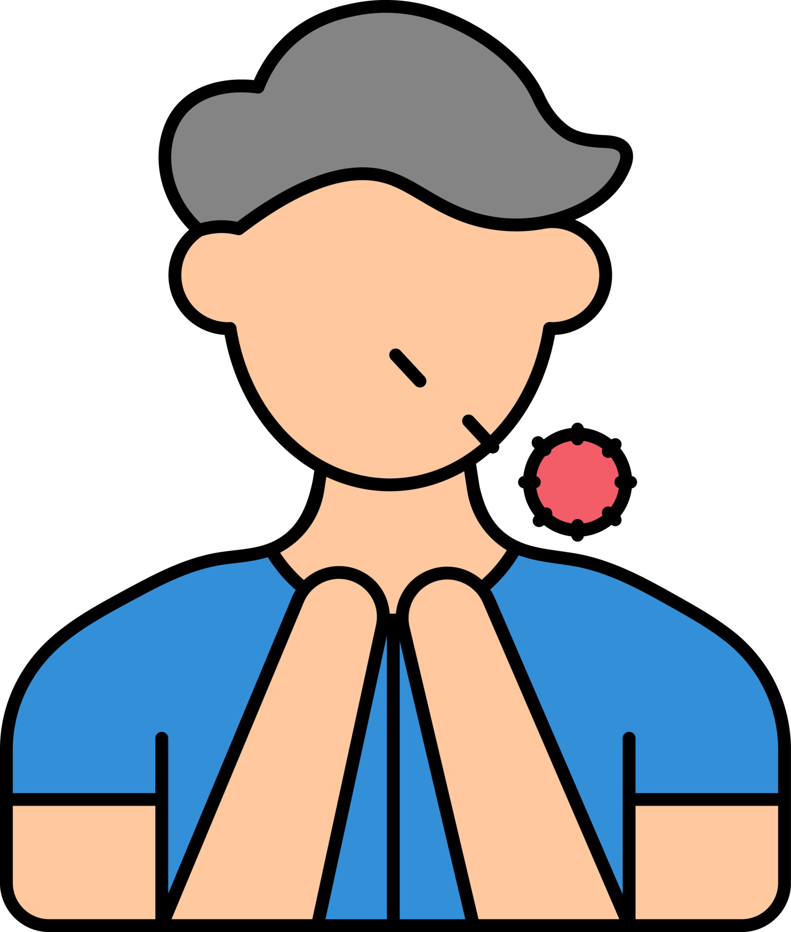 Vector Illustration of Difficulty Breathing to Man. 24219782 Vector Art