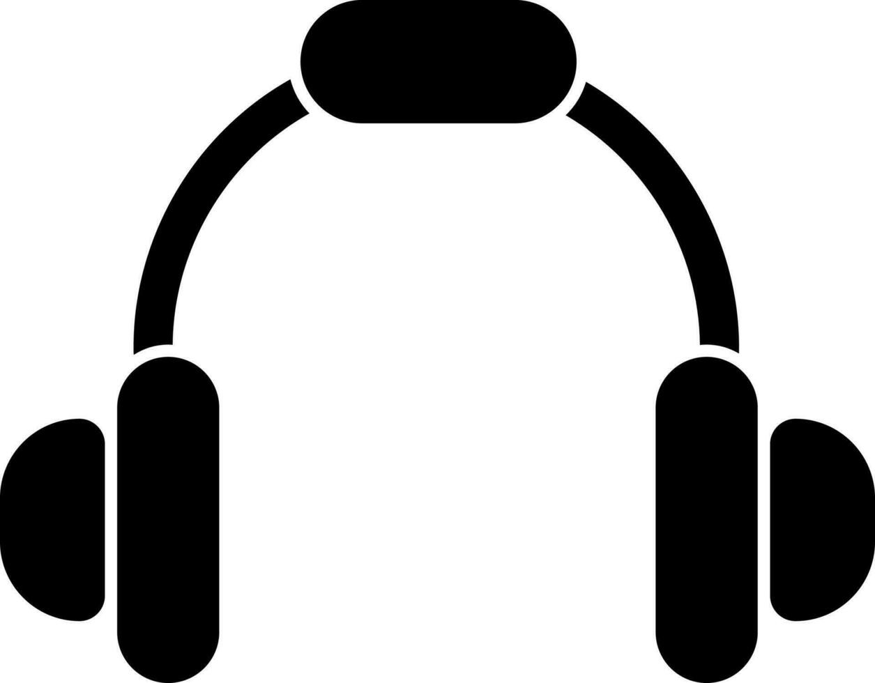 Headphone Icon In Black And White Color. vector