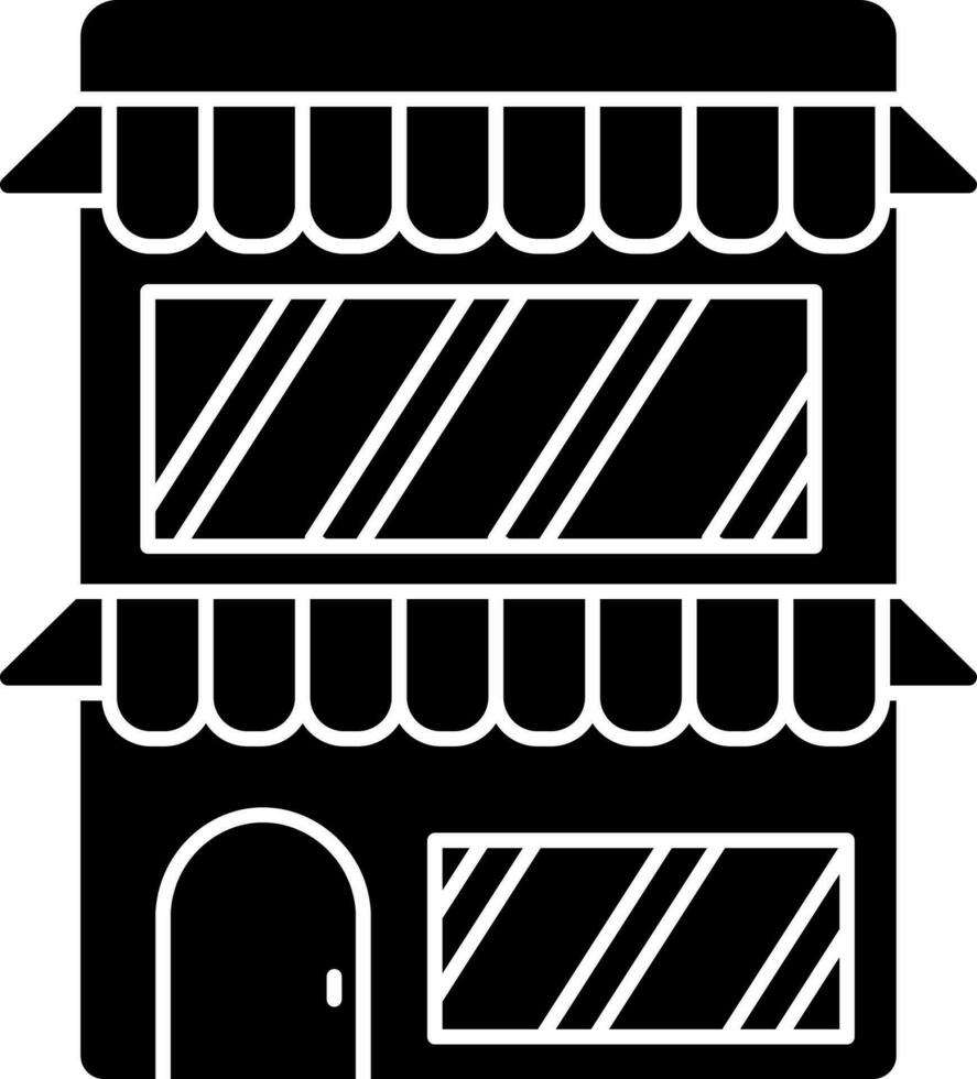 Black And White Shop Or Store Icon. vector