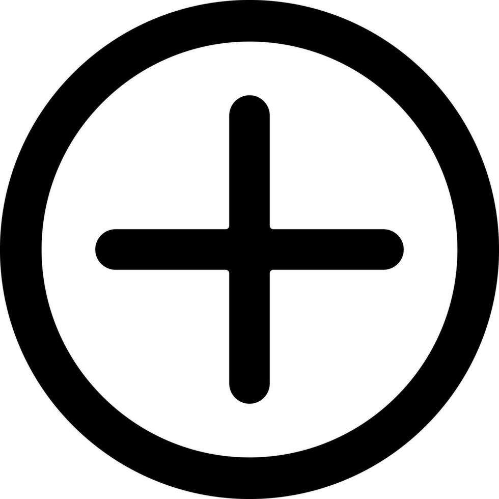 Isolated Plus Icon Or Symbol In Glyph Style. vector