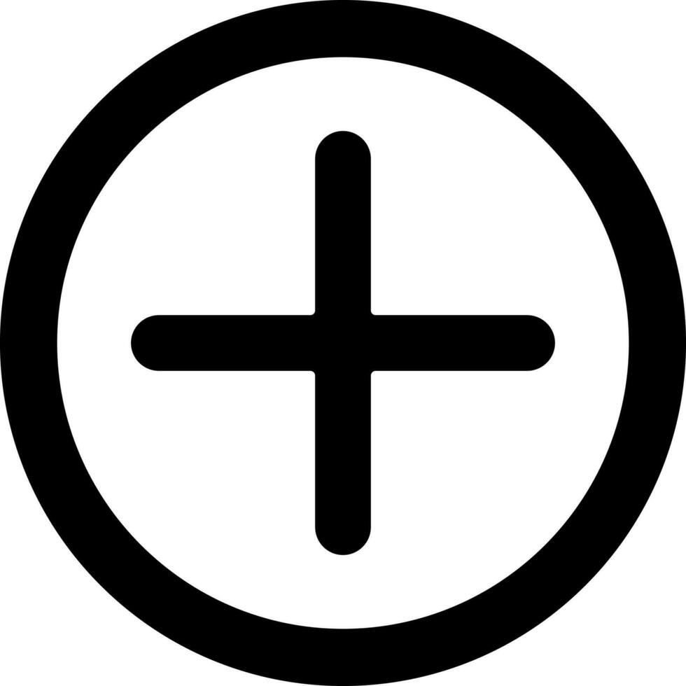 Isolated Plus Icon Or Symbol In Glyph Style. vector