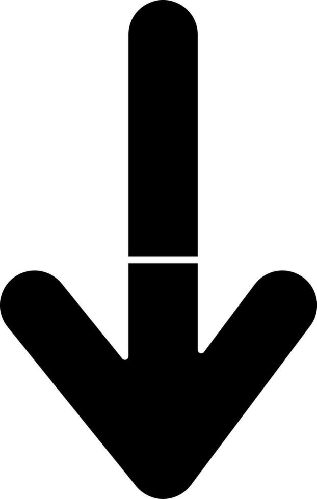 Glyph Style Down Arrow Icon Or Symbol. vector