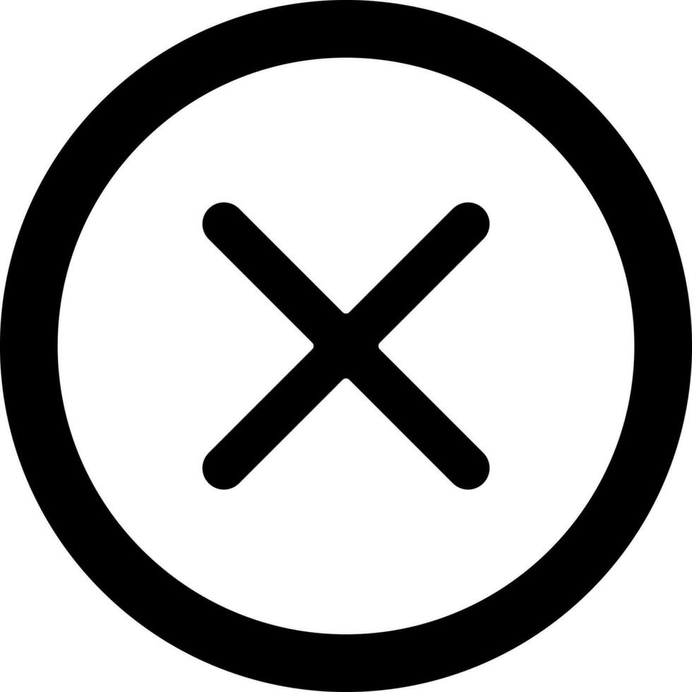 Cross Icon Or Symbol In Black And White Color. vector