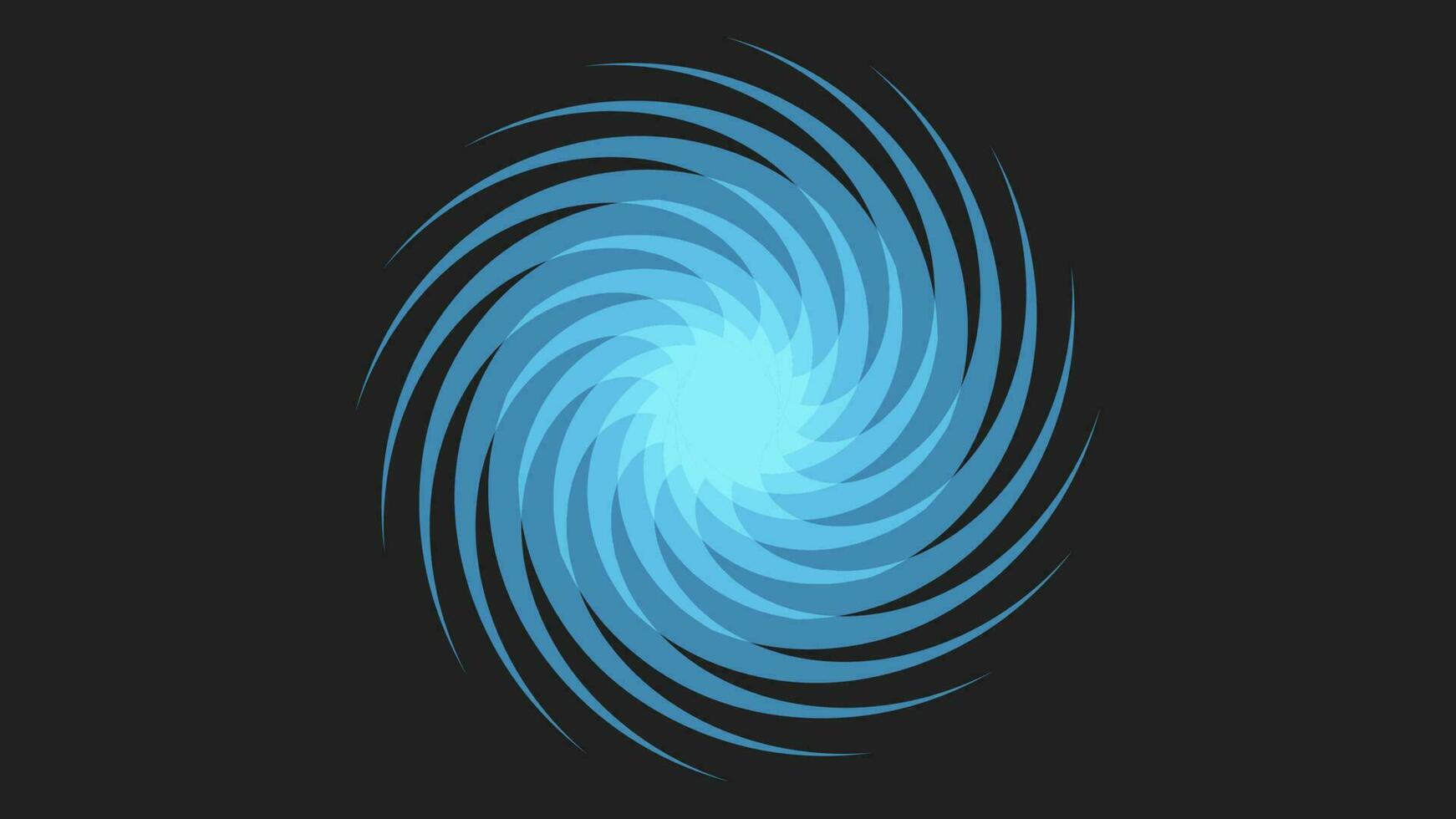 Blue swirl pattern in the center of the black background vector