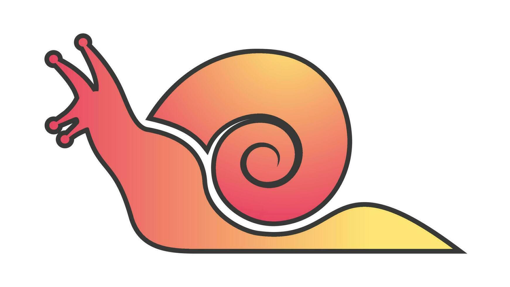 naranja amarillo caracol con un cáscara aislado en blanco antecedentes. pequeño logo. vector