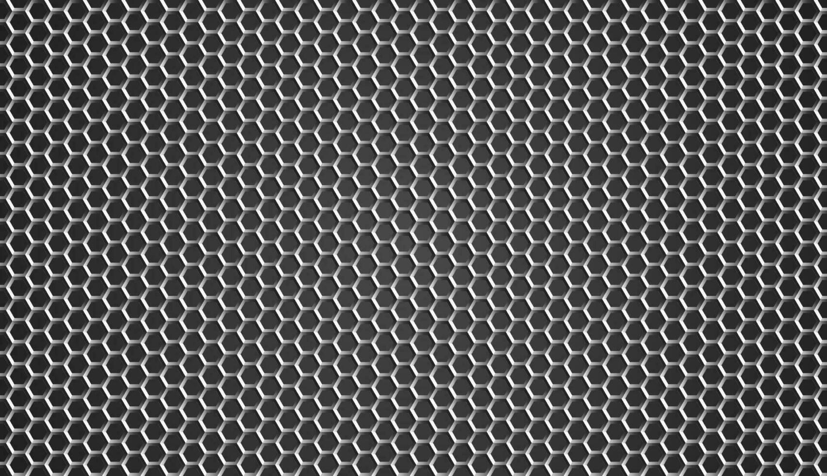 Metal hexagonal grid. Steel mesh background vector