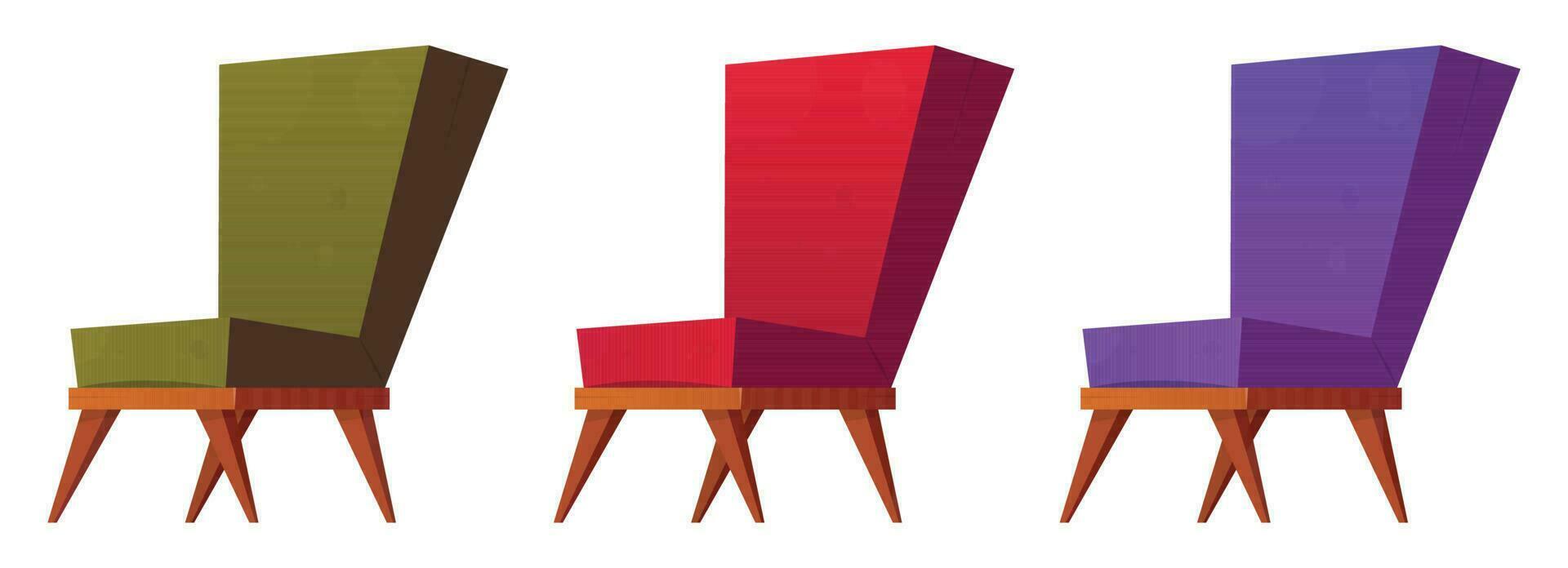 Sillón colección en dibujos animados estilo vector ilustración aislado en blanco