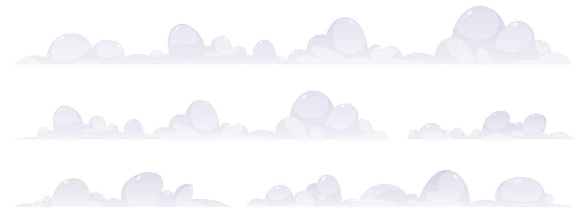 Cartoon clouds collection vector illustration isolated on white background