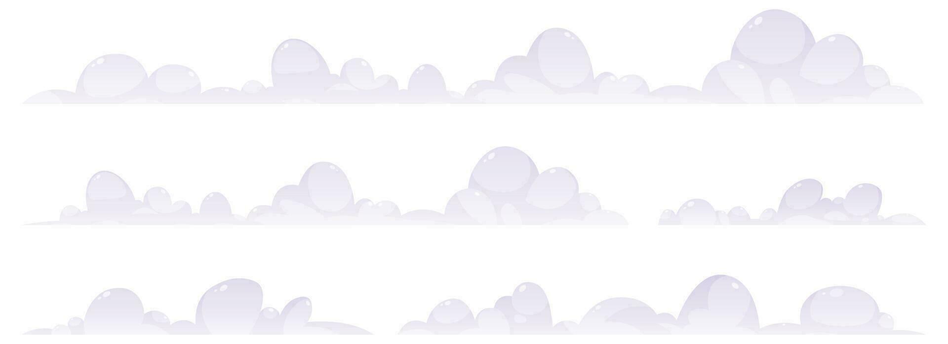 dibujos animados nubes colección vector ilustración aislado en blanco antecedentes