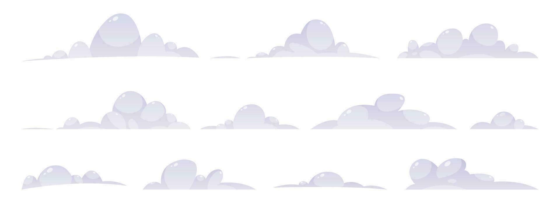 dibujos animados nubes colección vector ilustración aislado en blanco antecedentes